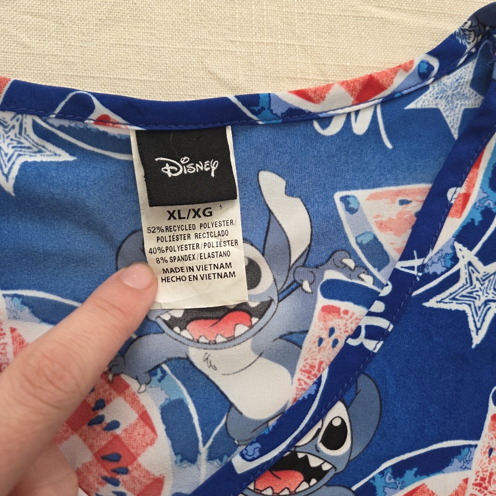 Disney Scrub Tops Bundle XL Little Mermaid Lilo & Stitch Shirts Womens Ariel - Picture 4 of 15